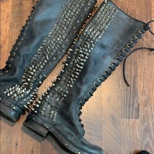 Jeffrey Campbell Bladz leather studded boots